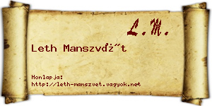 Leth Manszvét névjegykártya